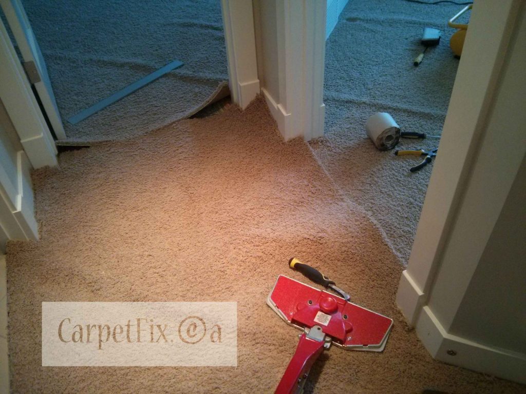 hallway carpet stretch required cutting
