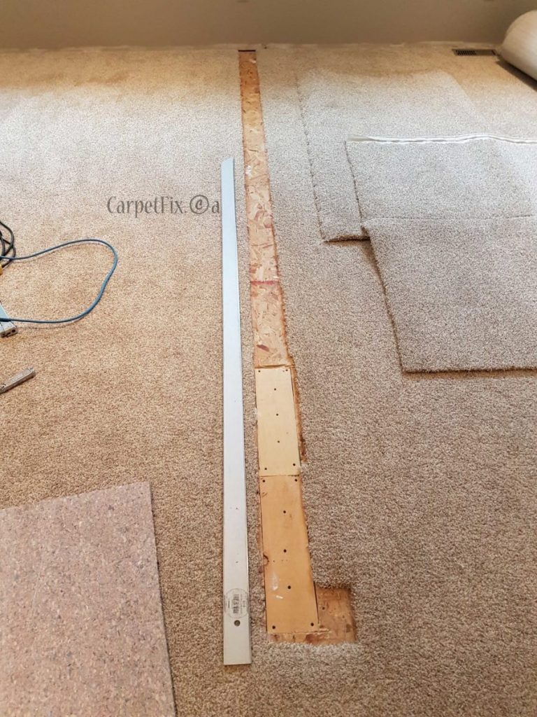 carpet repair after the wall removal