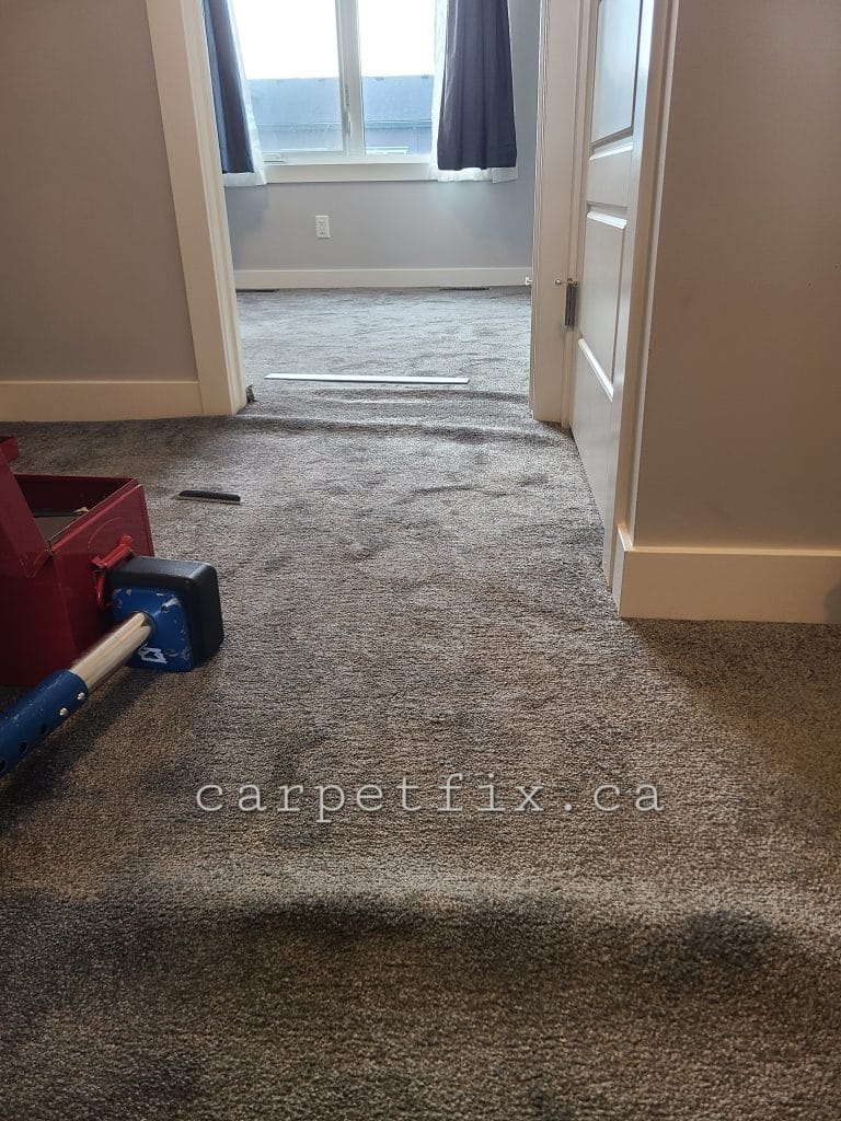 the carpet in the this area was severely bubbled, we needed to cut it by the doorway