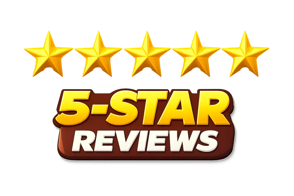 5StarBadge 5 star reviews