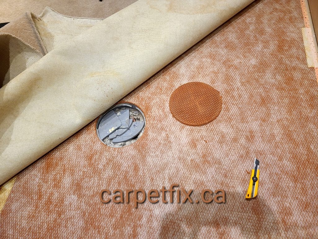 a broken lid. we had to pull the carpet for the replacement