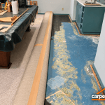 he pool table made it impossible to properly access the entire affected area.
