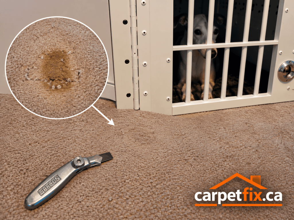Pet damage carpet repair and professional carpet patch in Calgary