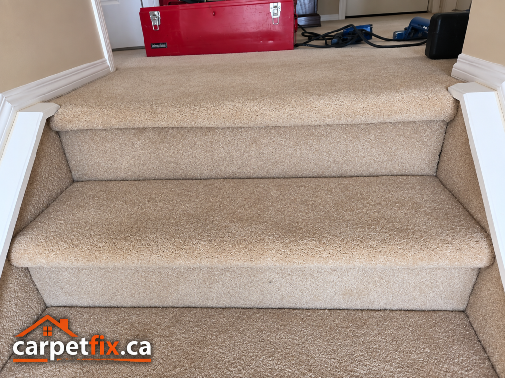 carpet repaired on both areas