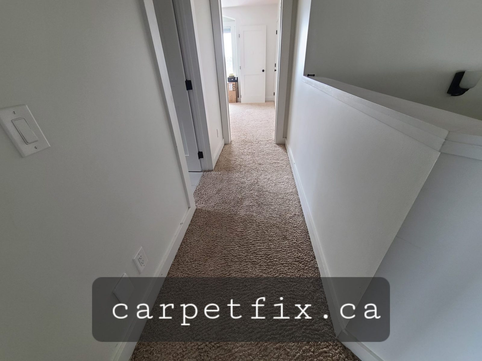 toilet overflow and hallway carpet damaged, we replaced did finish the carpet without any headache to the owner